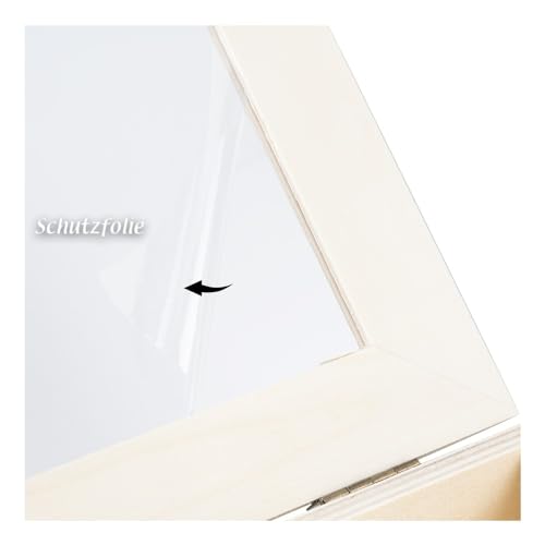 Ideen mit Herz Holz-Box mit 24 Fächern und Deckel inkl. Sichtfenster | Holz-Kiste, Aufbewahrungskiste, Organizer | 30 x 20 x 5,5 cm