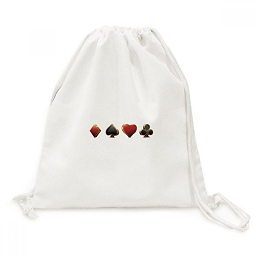 Sac cordon en toile de pique coeur carreau trefle pour voyage