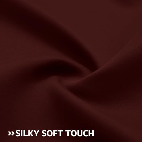 Image of COSVIYA Grommet Room Darkening Burgundy Curtains 63 inch Long for Bedroom | Light Blocking Insulated Thermal Curtains for Living Room, Blackout Thick Polyester Window Drapes,38x63 inches, 2 Panels