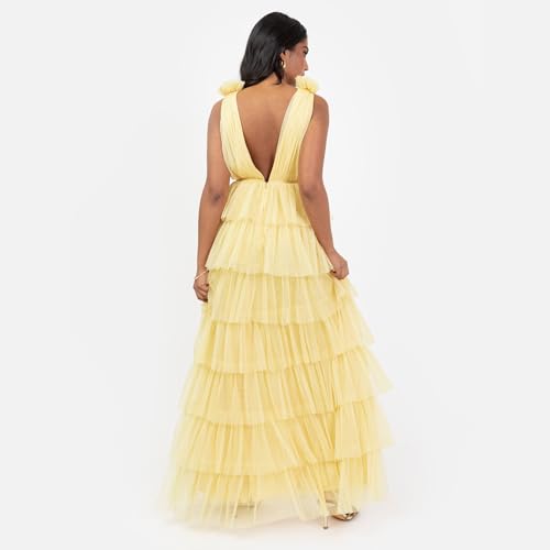 Robe de bal longue écoresponsable silhouette élancée à volants - 6