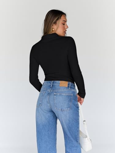 Trendy Queen Women's Turtleneck Long Sleeve Shirts Fall Fashion Basic Thermal Underwear Tops Winter Clothes 20254