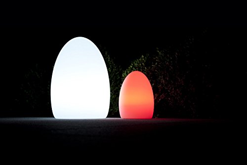 Imagilights EGG SMALL LED Lamp, 21cm High, 12cm width, 24 colors with color change, candle modes, wireless, with battery, charger & Remote Controle included, waterproof, shockproof