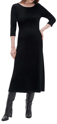 Robe longueur midi Caroll avec manches 3/4 courtes pour femme chic