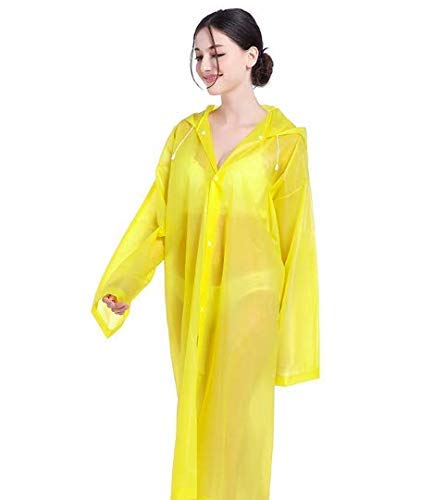 Image of AUGEN By Visions India Women EVA Waterproof Transparent Rain Coat Hooded Outdoor Water Resistant Portable Raincoat Suit for Unisex EVA Rain Coat (Free Size)