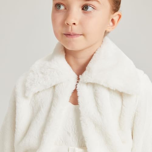 Girls Long Sleeve Cardigan Cotton Bolero Shrug Long Sleeve Top Cute Jacket Outwear Ivory for Girls Size 6-92