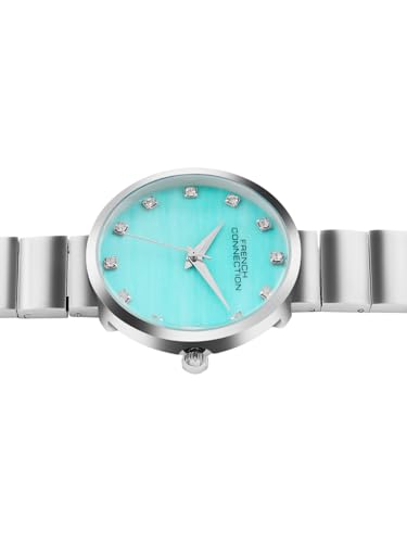 Image of French Connection Mop Sea Green Round Dial with IP Steel Stainless Steel Metal Strap Watch - for Womens FCN0128SM