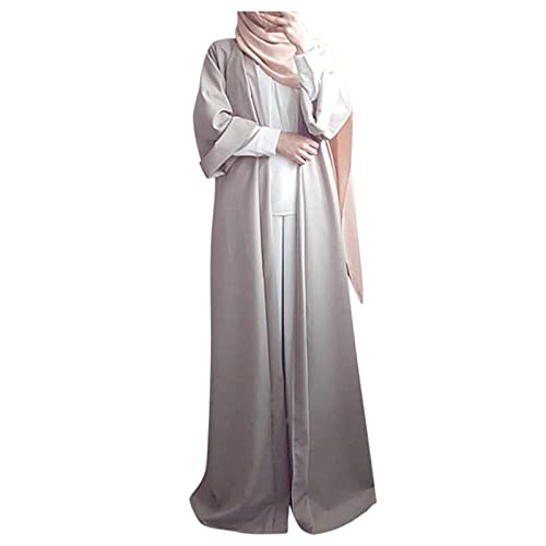 Abaya cardigan grise en taille L idéale pour célébrer le Ramadan avec élégance