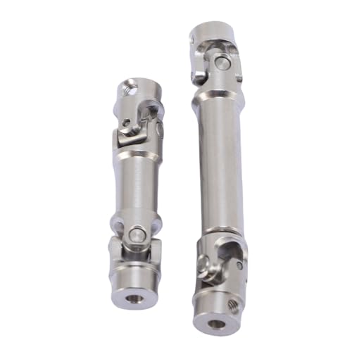 UPALDHOU RC Completo DE Car ESHAT RC Piezas DE Reemplazo DE Acero Inoxidable DE Acero Inoxidable 45.5 Mm y 29 Mm DE Longitud para Automóviles a Escala 1/18 con Fácil Instalación (Silver)
