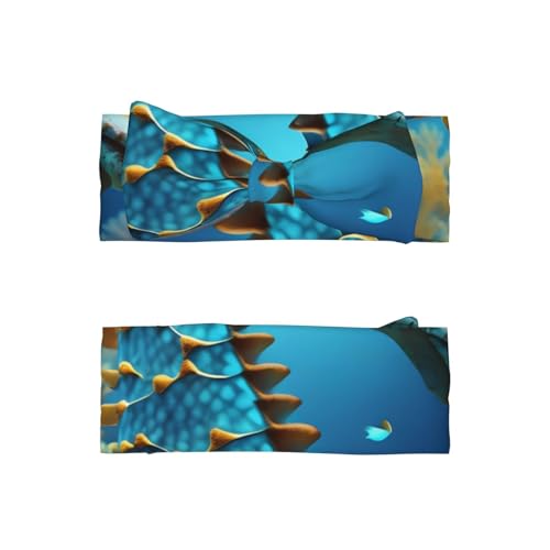 Blue Seahorse Baby Bow Headband, Soft Baby Bow Hair Accessory For Newborn Babies, Toddlers, Kids.2