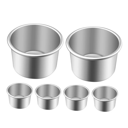 MAGICLULU 6pcs Round Cake Pans with Removable Bottom Non-stick Aluminum Alloy Baking Molds for Cakes and Quiches Versatile Baking Tool for All Occasions