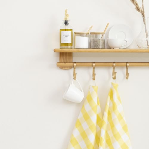 Image of Yellow Dish Towels - Highly Absorbent, Lint-Free, 100% Cotton, Large Size, 30 inchx20 inch, 6 Pack, Soft Fabric Yellow Kitchen Towels - Durable and Versatile Tea Towels Set with Hanging Loop (6 Pack)