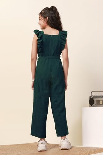 Image of Fashion Dream Girl's Cotton Blend Ankle Length|Jump Suit Set for Girls