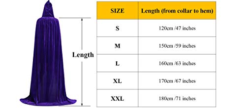 ALIZIWAY Unisex Hooded Cloak Full Long Velvet Cape for Halloween Cosplay Costumes - Image 7
