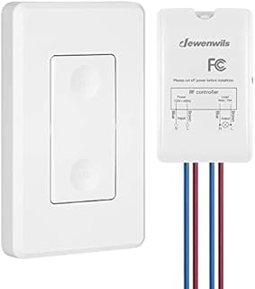 DEWENWILS Wireless Light Switch and Receiver Kit, Wall Switch Remote Control Lighting Fixture for Ceiling Lights, Fans, Lamps, No in-Wall Wiring Required, 100 Ft RF Range, Programmable