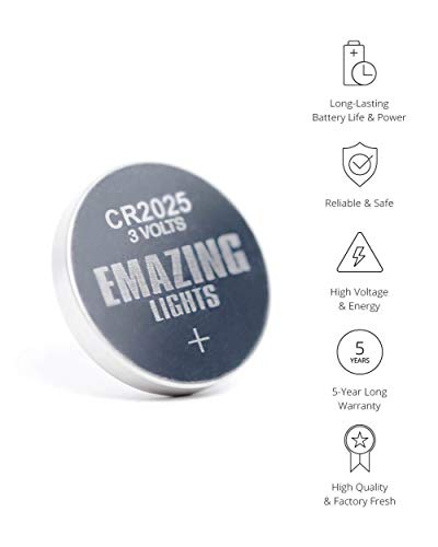 Emazinglights Cr2025 Battery 3 Volt Lithium Coin Cell 3V Button Batteries (20 Pack) #TOP1