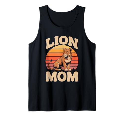 León Mamá Retro Leones Animal Rey León Zoo Animal Camiseta sin Mangas