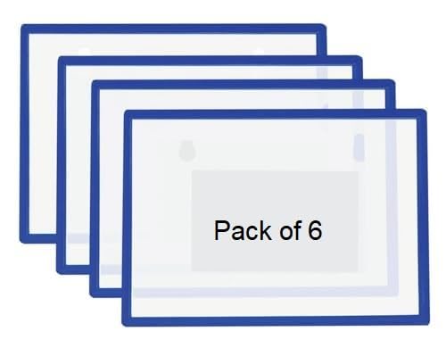 Shining Zon Magnetic Data label Holder Display Holder, for Office, Classroom, Store & Factory, to display Advertising Opertaing instructions important information, Size A3, Blue, Pack of 6