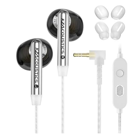 KZA COUSTICS KZ Duet インイヤー有線ヘッドホン、ゲーミングヘッドセット、HiFiヘッドホン、デュアルダイナミックドライバー、ノイズキャンセリングマイク、120cm シルバーケーブル (3,5mm、ブラック)