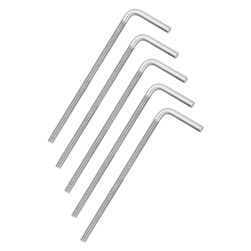 Vis à boulon à angle droit en L M10x200mm en acier inoxydable 304 pour fixation robuste lot de 5