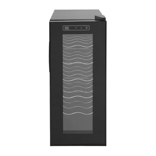 Image of HinLIaDa 12 Bottle Wine Fridge, Freestanding Compressor Wine Cooler Refrigerator, Beverage Wine Chiller with Digital Temperature Control & LED Light, for Red White Wine, Champagne, Beer(12 Bottle)
