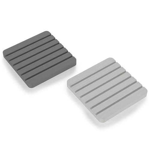 Sweet Elegance Water Absorbent Diatomite Set of 2 Coaster Coasters Rectangle Grooved Design Water Absorbing Coaster Non-silp Desk Durable Cup Mats Table Ornament Decorations for Home Festival