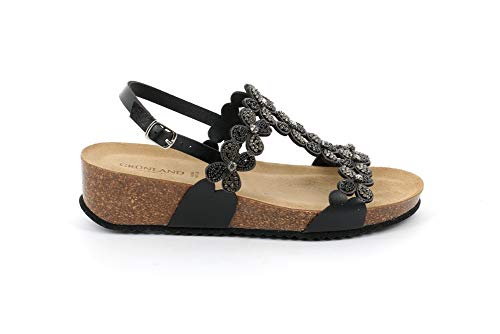 Grunland ANIN SB1595 Nero Sandalo Strass Fondo