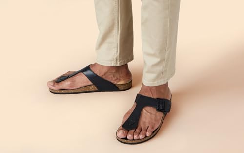 Image of Neeman's Cork Thong Sandals | Sandals for Men | Stylish & Fashionable | Lightweight Comfortable Durable | Slip On Adjustable Strap Sandals for Men | Everday Comfort Chappal (Tan, UK10)