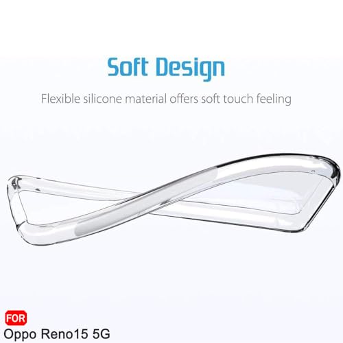 Image of TheGiftKart Back Cover Soft Case for Oppo Reno 15 5G | Best Camera Protection | Inbuilt Dust Plugs & Anti-Slip Grip | Ultra Clear Slim Case Cover for Oppo Reno 15 5G (Silicone, Transparent)