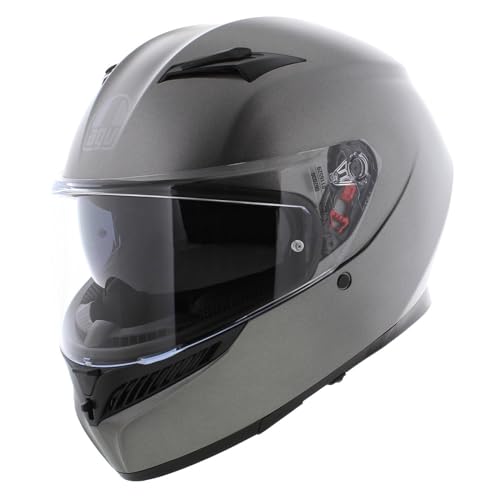 AGV K3 Mono Matt Luna Grey Motorrad Helm Grau Matt, L