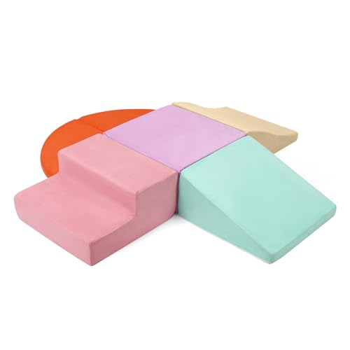 Image of GarveeLife Soft Climbing Indoor Set, Foam Climbing Blocks for Toddlers, Toddler Climbing Toys, Baby Jungle Gym Indoor Lightweight, Easy to Clean Foam Play Gym 6PCS