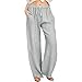 Women's Linen Pants Women's Daily Wear Fall Trousers Linen High Waisted Wide Leg Relaxed Fit Solid Color Pants Palazzo Long Fashion Trousers Wide Leg Yoga Pants for Women