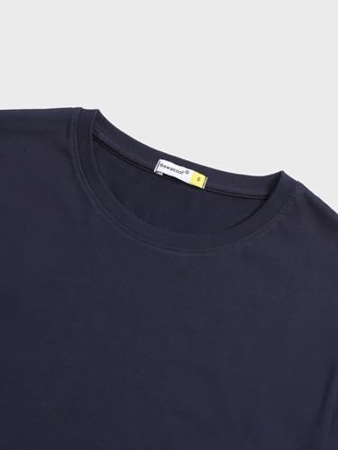 Image of Bewakoof Women's Graphic Print Boyfriend Fit Half Sleeve Round Neck Cotton T-Shirt 585187 Blue 3XL