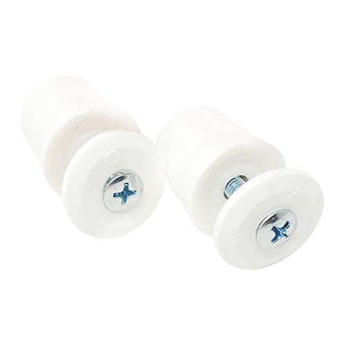 DIWARO® Rolladenstopper | 20 mm | Farbe dunkelbraun, grau, hellbraun, hellgrau, schwarz, weiß | mit Verschlusskappe und Schraube | Material Kunststoff | für Endleiste, Endschiene | (weiß)