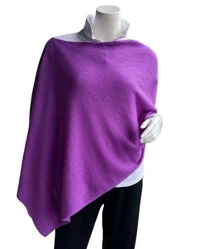 Image of InCashmere 100% Pure Cashmere Women Poncho Sweater - Lightweight Warm Knitted Shawl Wrap - All Year Round Dress Topper Gift