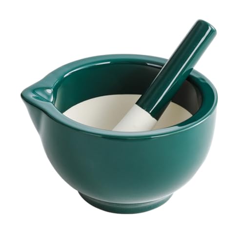 STOBAZA 1 Set Bowl Garlic Pounding Jar Experiment Bowl Ginger and Pestle Mini Blender Food Pill Crushing Bowl Pesto Kit Green Ceramics