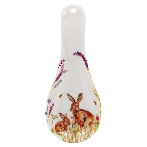 The Leonardo Collection Hares Spoon Rest for Kitchen & Home | Lovely Spoon Holder for Kitchen Accessories | Designed by Jennifer Rose Gallery | Heat Resistant Spoon Rest for All Types of Spoons