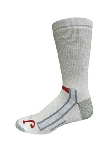Justin Mens White Full Cushion Crew Socks (10-13, White)