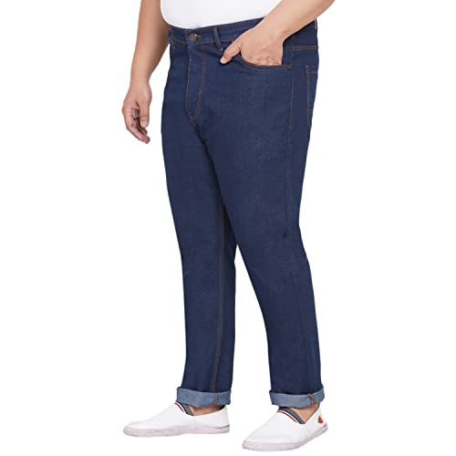 Image of JOHN PRIDE Plus Size Men's Stretchable Mid-Rise Comfort Fit Clean Look Cotton Jeans for Men