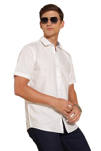 Image of Fyltr Men's Regular Fit Solid Shirt - Half Sleeve | Formal Shirts for Men