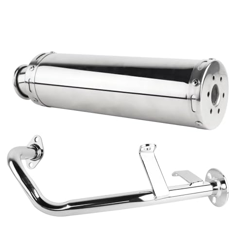 Pot d'échappement pour GY6 50cc robuste silencieux acier noir 139QMB