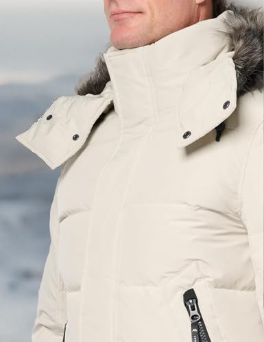 Image of Andrew Marc Men's Short Quilted Inner Bib Attached Umbra Down Bomber With Hybrid Down Fill