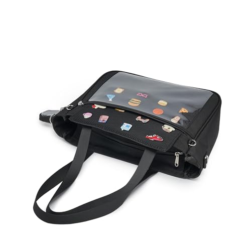 Bolso Tote Ita Canvas Kawaii con ventana para pins miniatura 4