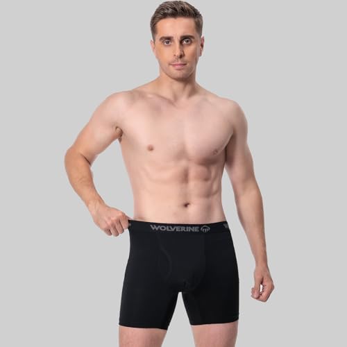WOLVERINE Men's Underwear Boxer Briefs Breathable Moisture-Wicking with Fly Underwear for Men, 2-Pack2
