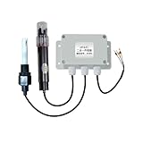 Conductivity Meter RS485 PH EC Transmitter Ph Conductivity Meter 2 in 1 Sensor Modbus RTU Industrial Wastewater Electrode Agriculture Aquaculture Conductivity Transmitter(Set 1)