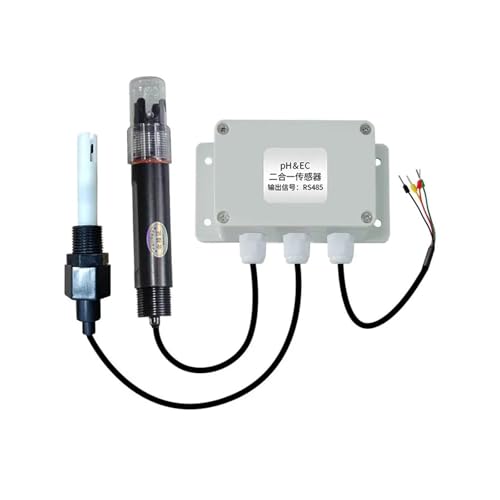 Conductivity Meter RS485 PH EC Transmitter Ph Conductivity Meter 2 in 1 Sensor Modbus RTU Industrial Wastewater Electrode Agriculture Aquaculture Conductivity Transmitter(Set 1)