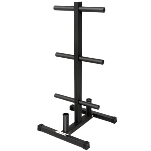 RitFit Vertical Weight Plates Rack, Weight Storage Rack with Barbell Bumper Weight Plates Holder for 2-Inch Weight Plates, Capable of Holding Up to 990 LBS