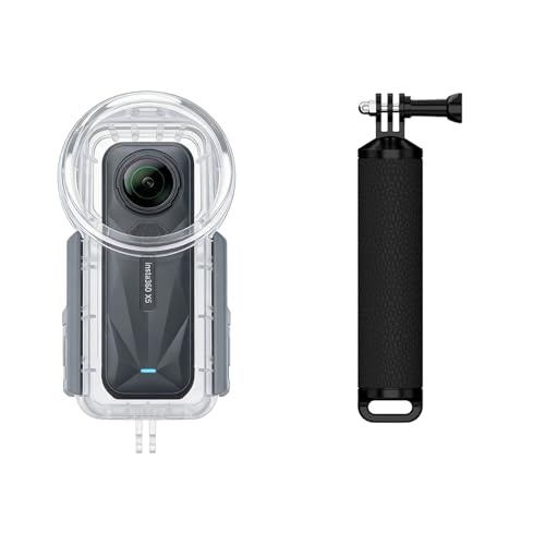 Image of Waterproof Case Compatible with Insta 360 X5, 50 Meter Underwater Housing with PC Material, Panoramic Splicing, AR Coating, Protective Cloth Cover, Y-Shaped Base (YH-360 X5+arm)
