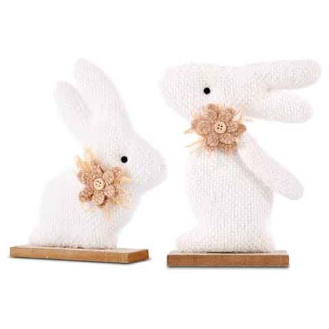 Easter Table Decor Wooden Signs Bunny Tiered Tray Decor Rustic Easter Word Sign Farmhouse Rabbit Dining Table Decoration for Home Party Mantle Shelf Spring Holiday Cover