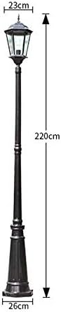 GUOCC Creative 2.2m High Pole Lamp Antique Black Aluminum Post Lamp Night Street Light Community Park School Lawn Table Lamp External Rainproof Waterproof IP55 Pillar Column Light Lights Fixture photo 3