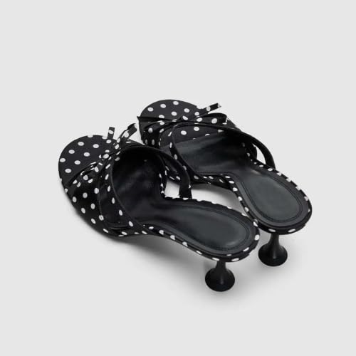Image of QIV Leopard Kitten Heels Pointed Toe Mule Heels for Women Open Toe Kitten Heel for Party Dressy Wedding